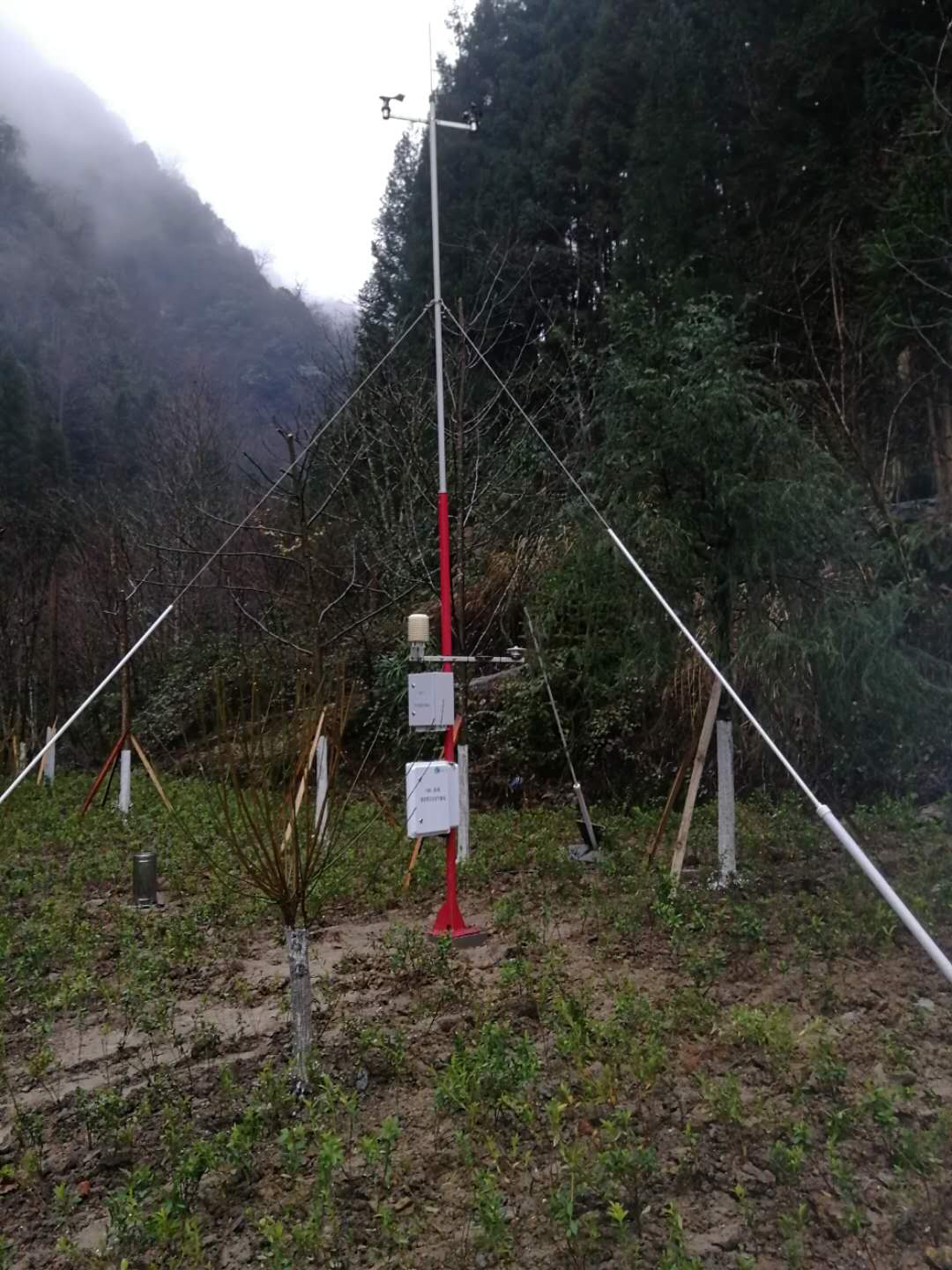湖北新容森林景区气象站项目案例气象站安装现场