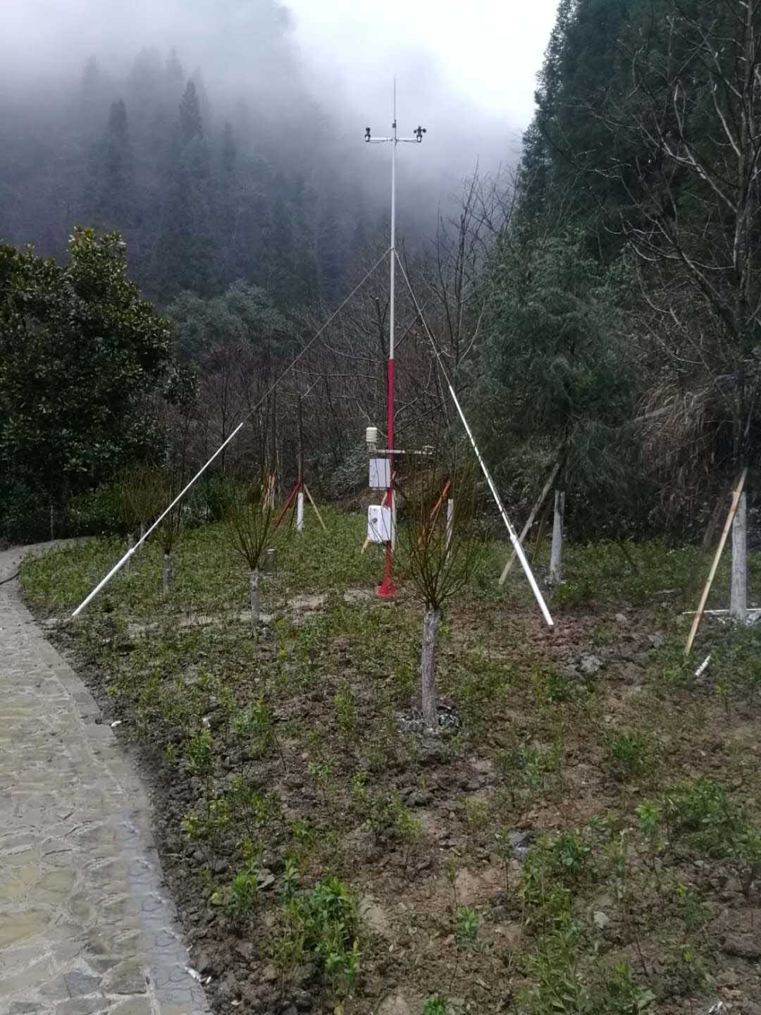 湖北新容森林景区气象站项目案例气象站安装现场